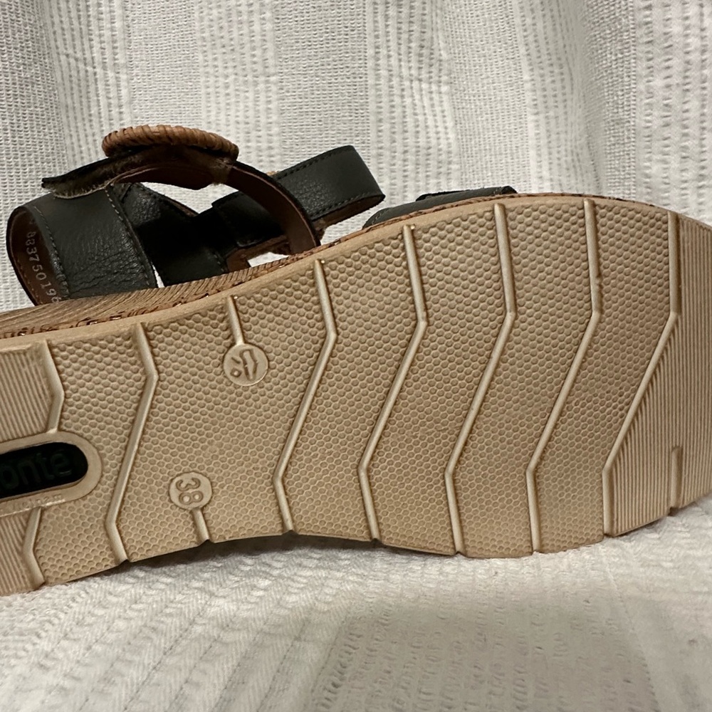 Remonte Brown and Dark charcoal Gray Sandals with Low Wedge Heel - Picture 6 of 13